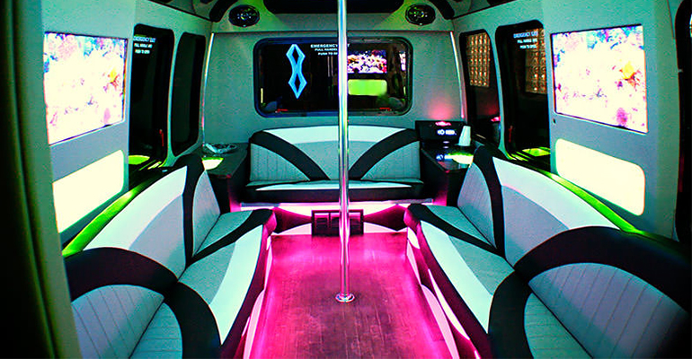 State of the art party bus interior