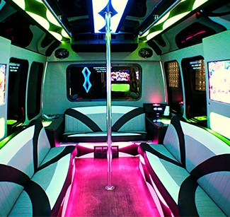 State of the art design on a 18 passenger limo bus